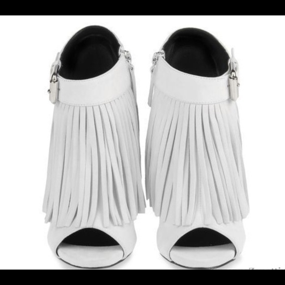 Giuseppe Zanotti White Fringe Heels Size 10 - Picture 4 of 8